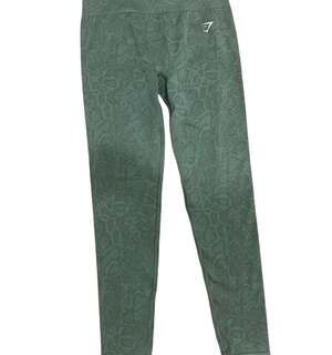 Gymshark Seamless Scrunch Leggings – Green Snake Jacquard – Size M